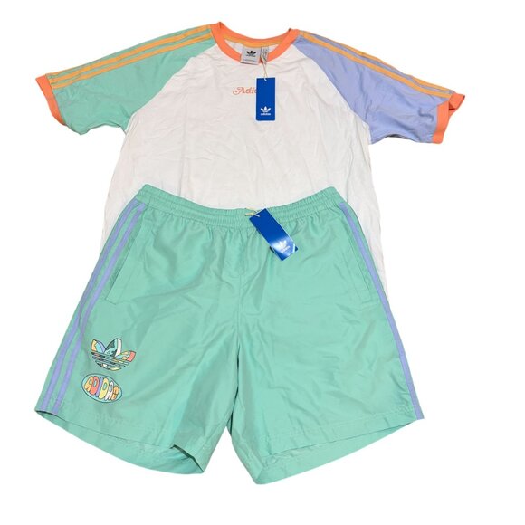adidas Other - Adidas Originals Enjoy Summer Shorts & Raglan Tee Matching Set Colorblock